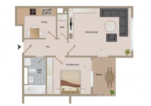 Grundriss 2Zimmer